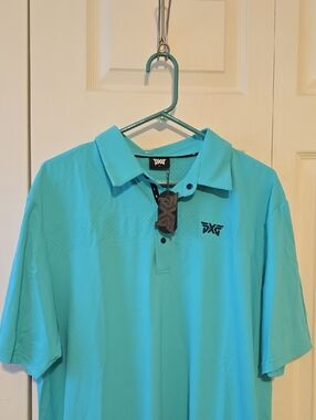 NWT PXG Men's Teal Performance Golf Polo Shirt Size Large
